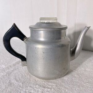 Vintage Wear Ever Silver Tone Aluminum Stovetop Percolator Coffee Pot